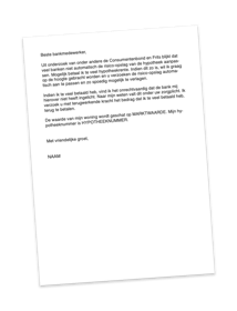 Eerste pagina - Modelbrief risicoklasse